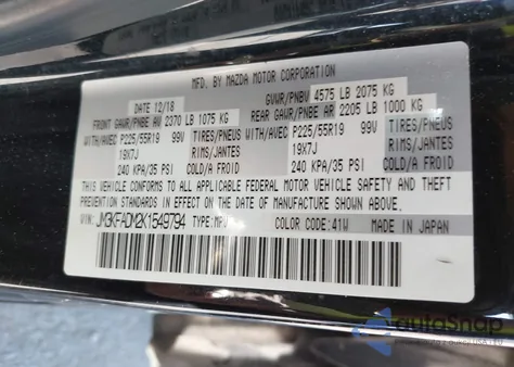 2019 Mazda Cx-5 Grand Touring z USA, uszkodzony, nr VIN JM3KFADM2K1549794